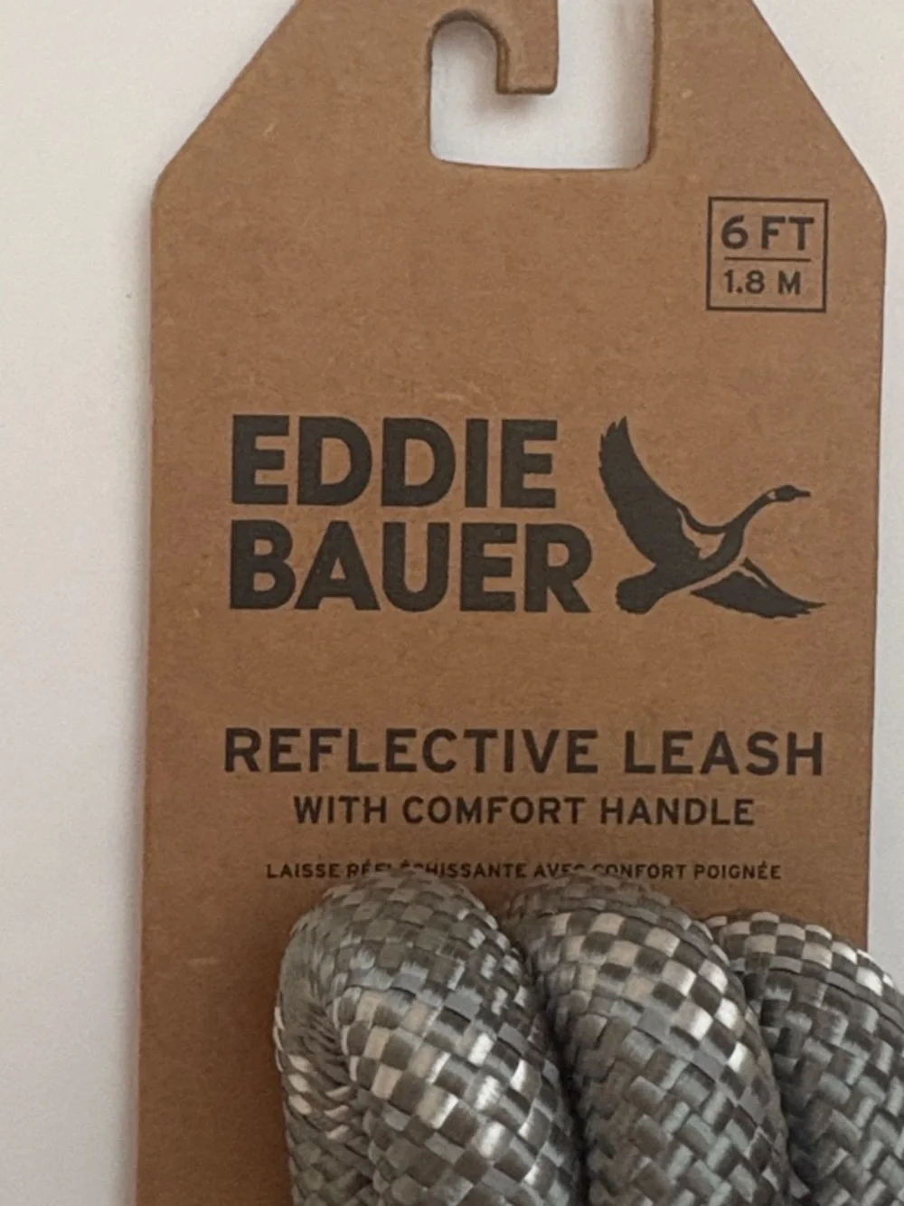 Eddie Bauer Black and Gray Reflective Leash with Padded Comfort Handle